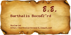 Barthalis Bocsárd névjegykártya